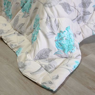 Plush Hydrangea 3-Piece Single Comforter Set 150X230 Cm Green
