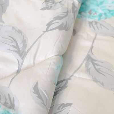 Plush Hydrangea 3-Piece Single Comforter Set 150X230 Cm Green