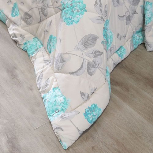 Plush Hydrangea 4-Piece King Comforter Set 228X254 Cm Green