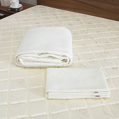 Jewel Quilted Waves 3-Piece King Bedspread Set 220x240 Cm Off White