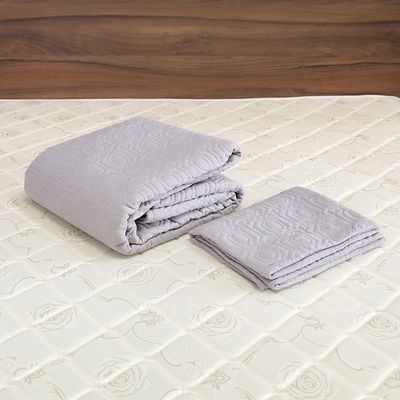 Jewel Quilted Diamonds 3-Piece King Bedspread Set 220x240 Cm Grey