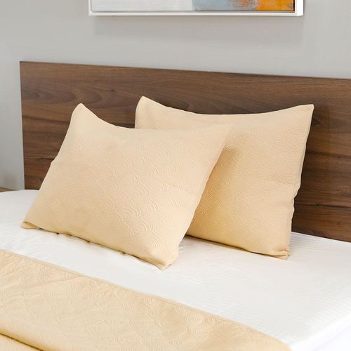 Jewel Quilted Oval Design 3-Piece King Bedspread Set 220x240 Cm Beige