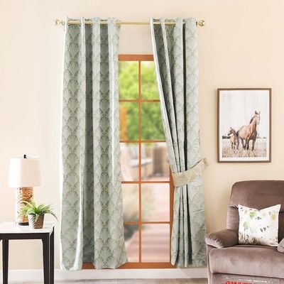 Meadow Jacquard Curtain 2-Piece Set 135X240 Cm - Green