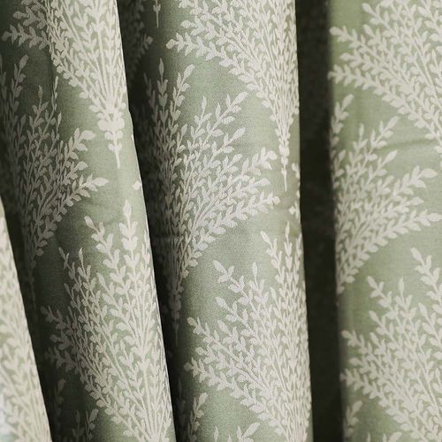 Meadow Jacquard Curtain 2-Piece Set 135X240 Cm - Green