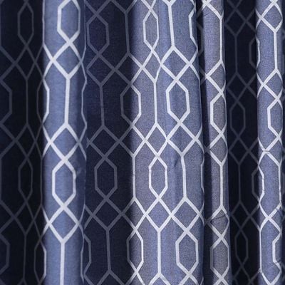 Orion Jacquard Curtain 2-Piece Set 135X240 Cm - Navy Blue