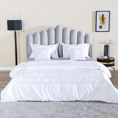 Bloom Regal Embroidered 5-Piece King Comforter Set 240X260 Cm - Off White