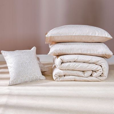 Arianna 5-Piece Super King Comforter Set-260X260 Cm -Beige