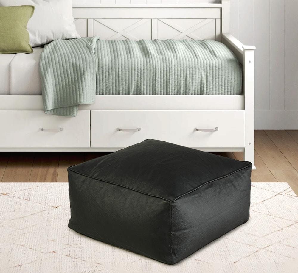 Black pouffe online footstool