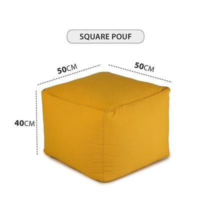 Maxwell Solid Pouffe -Mustard