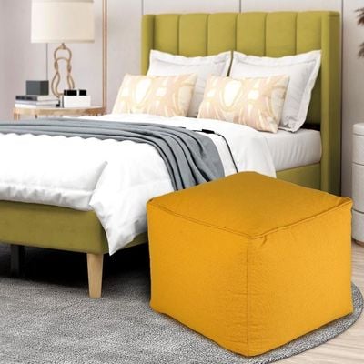 Maxwell Solid Pouffe -Mustard