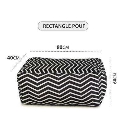 Elba Waves Pouffe -Black