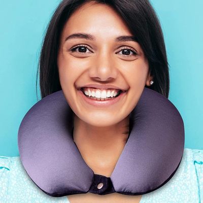 Anton Solid Neck Pillow -Black