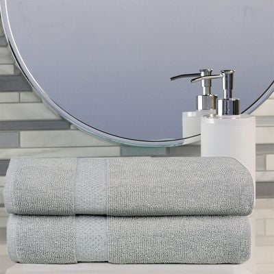 Sterling Solid 2-Piece Bath Towel Set 70X140 Cm Grey