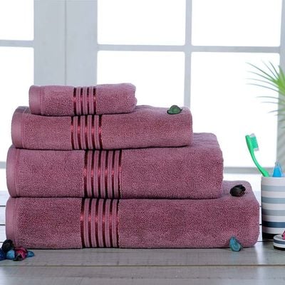 Lets Dry Valencia Border Hand Towel 50X80 Cm - Dusty Rose