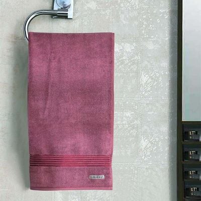 Lets Dry Valencia Border Hand Towel 50X80 Cm - Dusty Rose