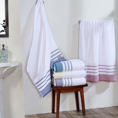 Lets Dry Reinheart Border Bath Towel 70X140 Cm -Rose