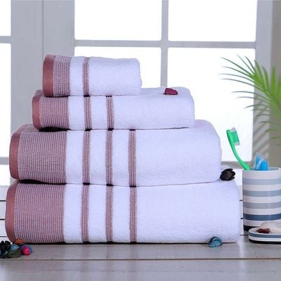 Lets Dry Reinheart Border Bath Towel 70X140 Cm -Rose