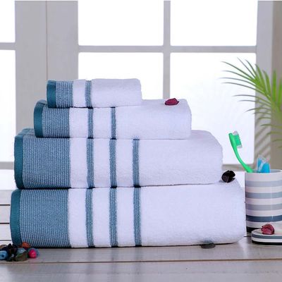 Lets Dry Reinheart Border Hand Towel 50X80 Cm - Teal 