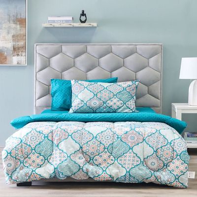 Samarkand 4-Pcs Queen Comforter Set 200x240 Cm Dark Teal