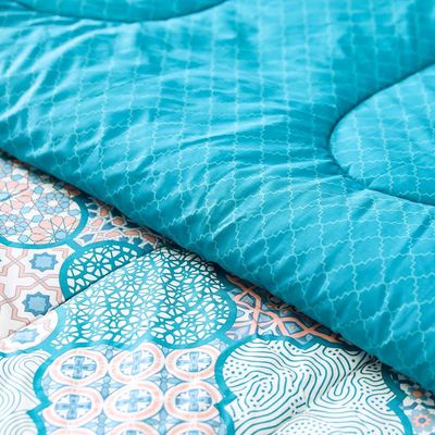 Samarkand 4-Pcs Queen Comforter Set 200x240 Cm Dark Teal