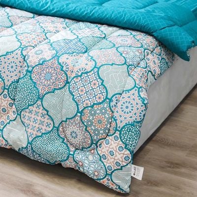 Samarkand 4-Pcs Queen Comforter Set 200x240 Cm Dark Teal