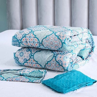 Samarkand 4-Pcs Queen Comforter Set 200x240 Cm Dark Teal