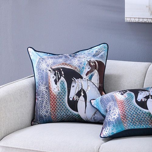 Horse Filled Cushion 45x45 Cm Multicolor
