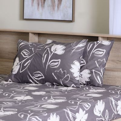 Albany Florence King 3- Pcs Fitted Sheet Set 180x200 Cm Dark Grey