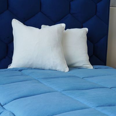 Serenity Stone Washed Microfiber Duvet Single 150x230 Cm Blue