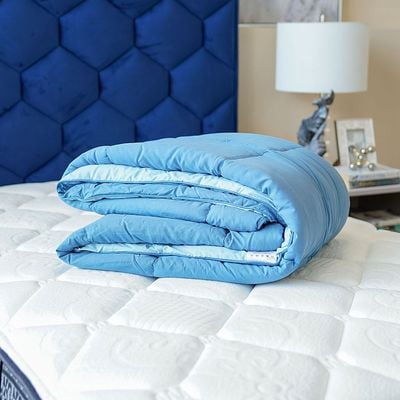 Serenity Stone Washed Microfiber Duvet Single 150x230 Cm Blue