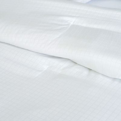 Delight Check Jacquard 10- Piece Super King Comforter BIAB Set 260x260 Cm White