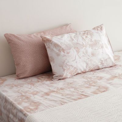 SS23 Kingsley Noa King Fitted Sheet 3-Piece Set 180x200 Cm Blush