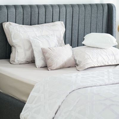Allure Achille 7- Piece King Comforter Set 240x260 Cm Grey