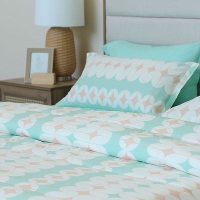 AW23 Bliss Arch 6- Piece Super King Comforter Set 260x260 Cm Teal