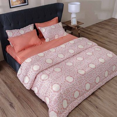 AW23 Bliss Mandala 6- Piece King Comforter Set 240x260 Cm Rust