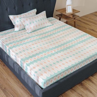 AW23 Bliss Spencer 3- Piece Queen Fitted Sheet Set 160x200 Cm Teal