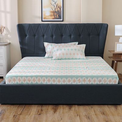 AW23 Bliss Spencer 3- Piece Super King Fitted Sheet Set 200x200 Cm Teal