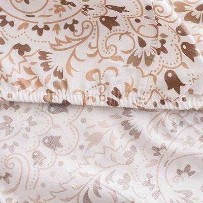 AW23 Albany Paisley Single 2-Piece Fitted Sheet Set 120x200 Cm Ochre