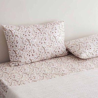 AW23 Albany Paisley King 3-Piece Fitted Sheet Set 180x200 Cm Ochre