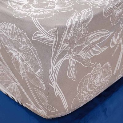 AW23 Albany Dahlia King 3-Piece Fitted Sheet Set 180x200 Cm Silver
