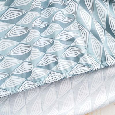 AW23 Albany Misty King 3-Piece Fitted Sheet Set 180x200 Cm Blue