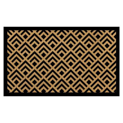 Eco Slim Coir Doormat Diamond Design 75x45 Cm Black