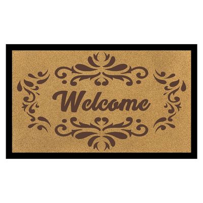 Eco Slim Coir Doormat Welcome 75x45 Cm Brown