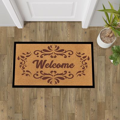 Eco Slim Coir Doormat Welcome 75x45 Cm Brown