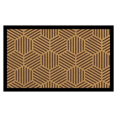 Eco Slim Coir Doormat Geometric Design 75x45 Cm Brown