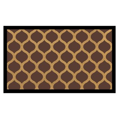 Eco Slim Coir Doormat Trellis Design 75x45 Cm Brown