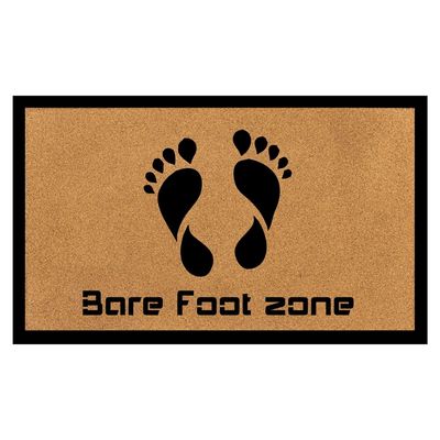 Eco Slim Coir Doormat Bare foot Design 75x45 Cm Black