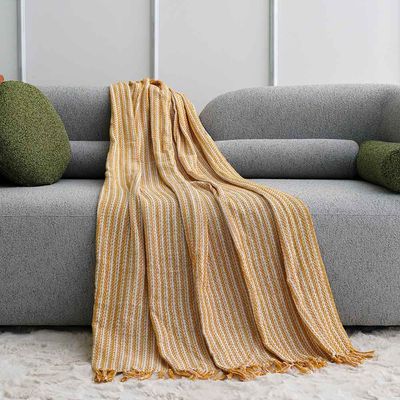 AW23 Takisha Woven Cotton Throw 127x154 Cm Gold