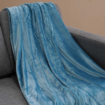 AW23 Solid Flannel Single Blanket 150x200 Cm Sky