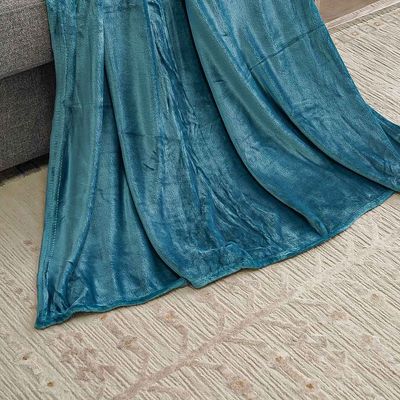 AW23 Solid Flannel Double Blanket 200x200 Cm Turquoise